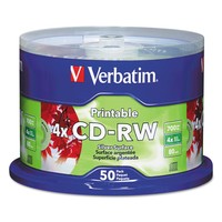 Verbatim Cd-rw Discs Printable 700mb/80min 4x Spindle Silver 50/pack 95159 on sale Verbatim Cd-rw Discs Printable 700mb/80min 4x Spindle Silver 50/pack 95159 on sale