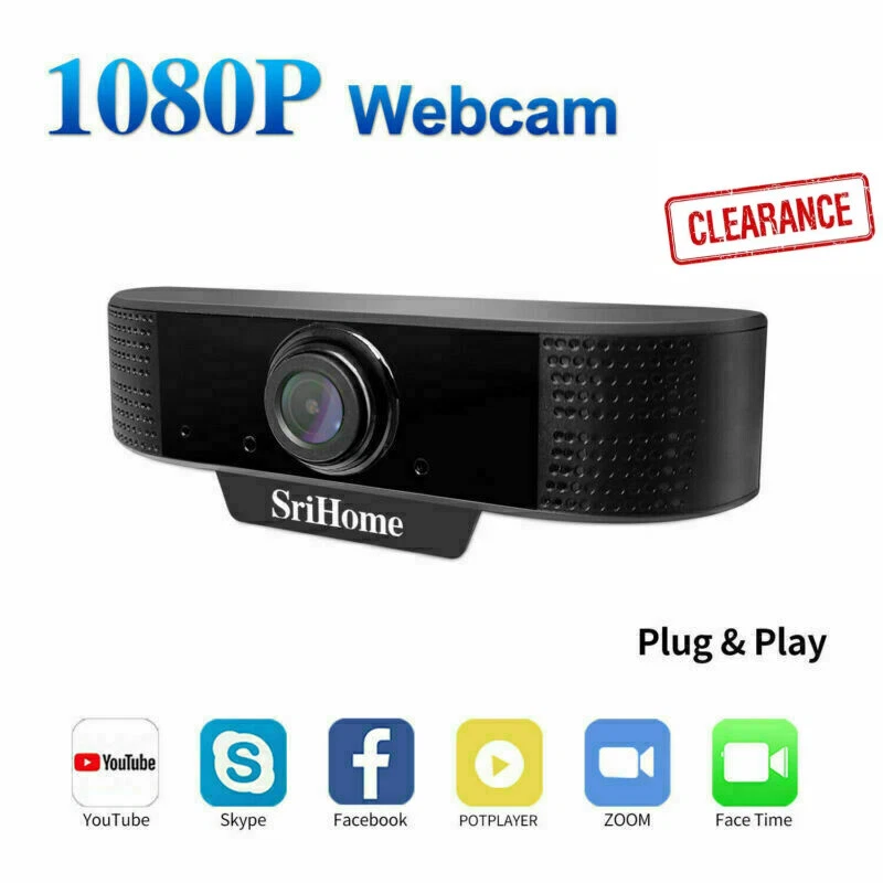 Sricam SH037 1080P HD USB Full Webcam plug play With Microphone For PC Laptop