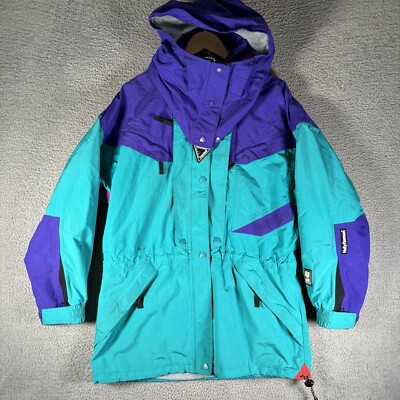 Helly Hansen Tech Equipe Ski Jacket Snowboard VTG Hooded  Blue Anorak Womens M/L