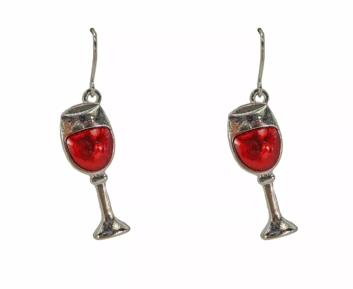 Wine glass earrings shop