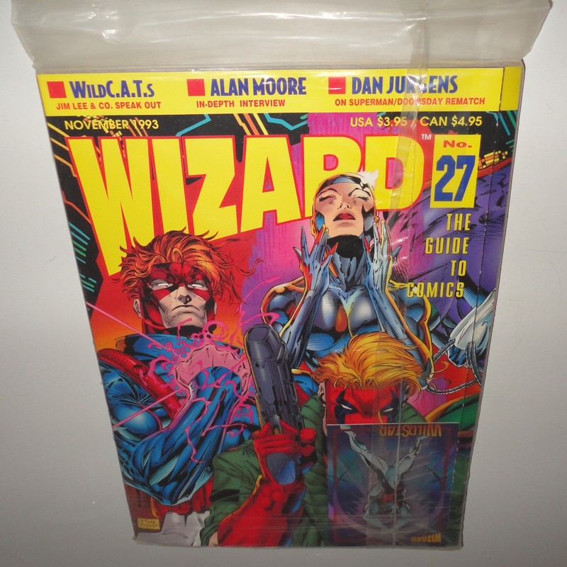Wizard Magazine #27 (Sealed) with Trading Card Alan Moore, WildC.A.T.S 1993 NM