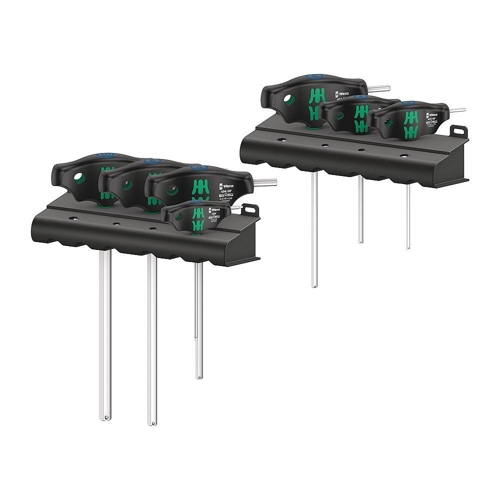 Wera 454 T Handle Allen Key / Hex Wrench 7 Piece Screwdriver Set with Racks