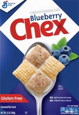Blueberry Chex Cereal, Gluten Free Breakfast Cereal, Made with Whole Grain, 12oz