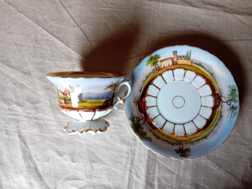 Biedermeier Ansichten Tasse Landschaft 1830 - Bild 3 von 9