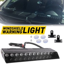 12v White Amber Emergency Flash Windshield Warning Lamps 12-led Car Strobe Light