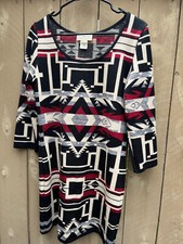 DENIM & SUPPLY RALPH LAUREN Aztec Print 3/4 Sleeve Sweater Knit Dress - Size XL