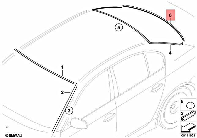 Genuine Rear Bottom Windshield Molding Seal Trim BMW 5 Series E60 M5 ...