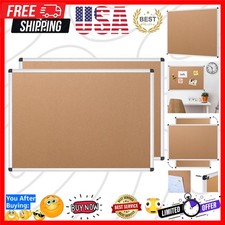 Cork Notice Board, 36 X 24 Inches, Pack of 2, Silver Aluminium Frame