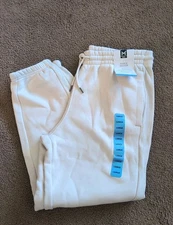 Member's Mark Women's Large Fleece Elastic Drawstring Ribbed Side Panel Jogger