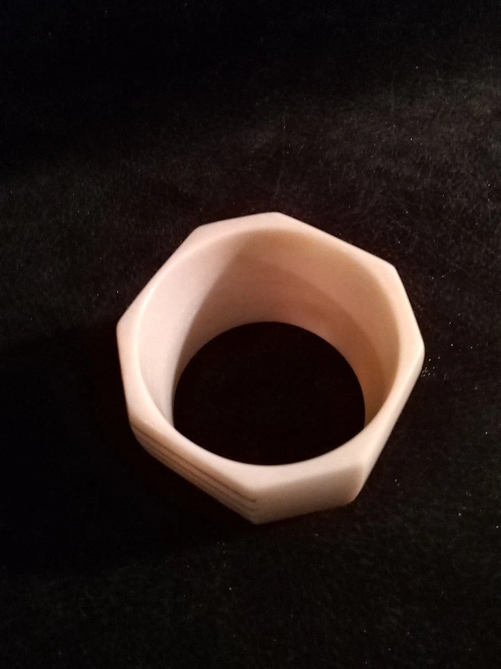 Brazalete Pulsera Plástico? Con incrustación perla marfil 7,5 X2 1/4 Foto 3 de 4