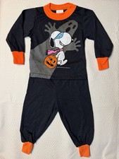 Snoopy Halloween Pajamas 2T Vintage Peanuts Made in USA Ghost Pumpkin