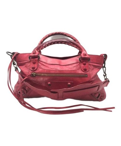 BALENCIAGA The First Red 2-Way Shoulder Hand Bag 103208 Used