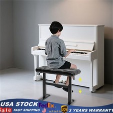 Hydraulic Lifting Height Adjustable Piano Bench Black 27.95x12.2x17.72-22.83 in