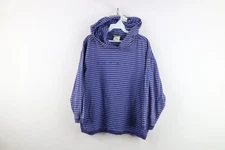 Vintage 90s Esprit Womens Small Spell Out Babydoll Striped Hoodie T-Shirt Purple