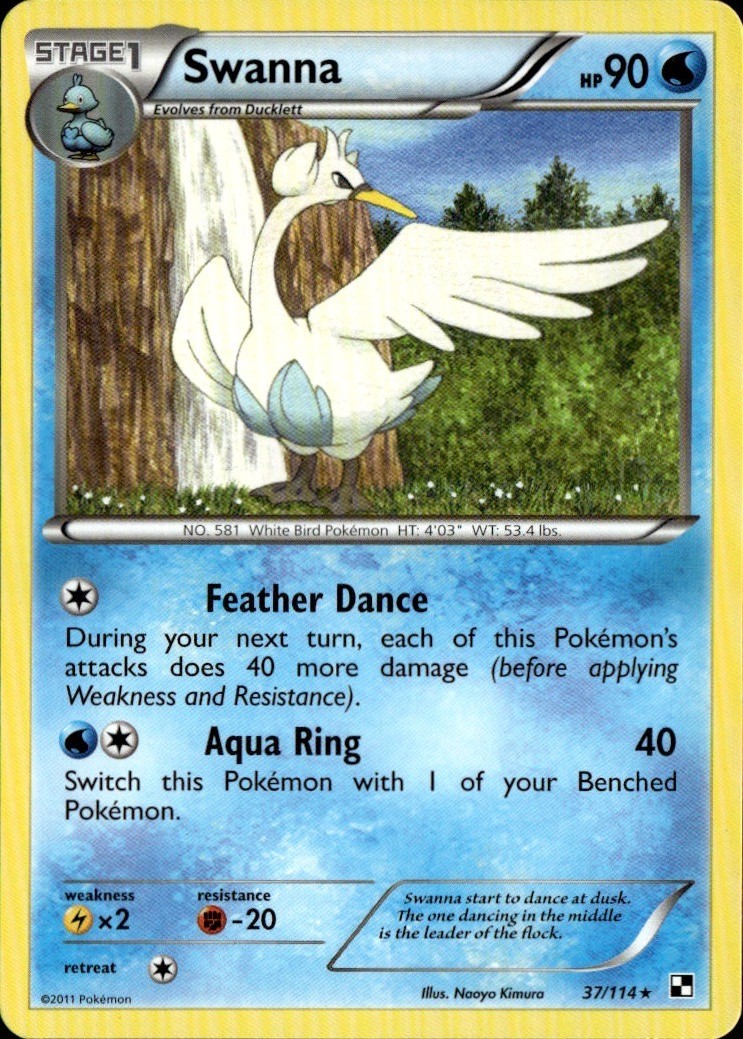 Swanna Rare Black and White 37/114 NM