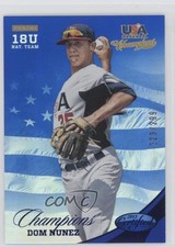2013 USA Baseball Champions Certified National Team Mirror Blue Dom Nunez 8bg