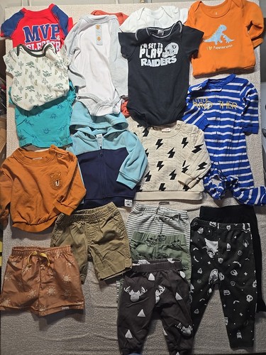 19 Pc Lot Of Boys Clothes 6-12 Months Various Brands 