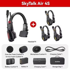 Godox SkyTalk Air 4S 2.4G Full-Duplex Wireless Intercom Headset System 4-Person