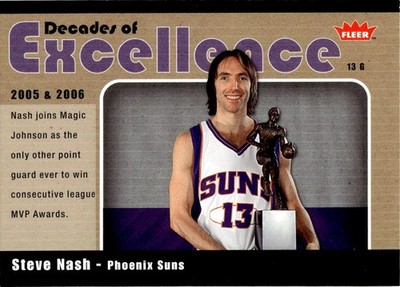 2007-08 Fleer #16 Steve Nash Decades of Excellence Glossy SUNS HOFer