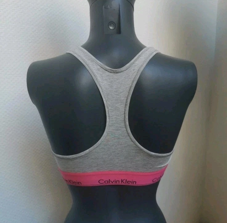 Calvin Klein Sport BH Gr. S / M Bustier Dessous Unterwäsche Top Grau  Fitness - Bild 4 von 4