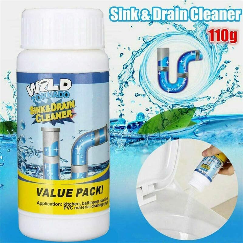 Wild Tornado Powerful Sink & Drain Cleaner Powder - Quick Foaming Super Clean...