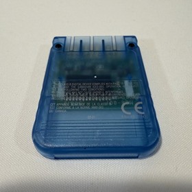Sony PlayStation 1 OEM Clear Blue Memory Card PS1 Video Game Save Accessory