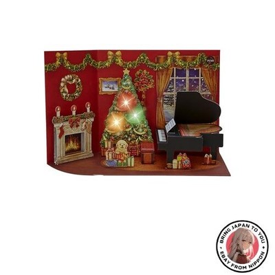 Sanrio Christmas Melody Card Red Room and Piano 4 Piano Greeting Card