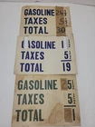 VINTAGE 1920s 30s Visible Gas Pump Price Card Double Sided Sign Paper