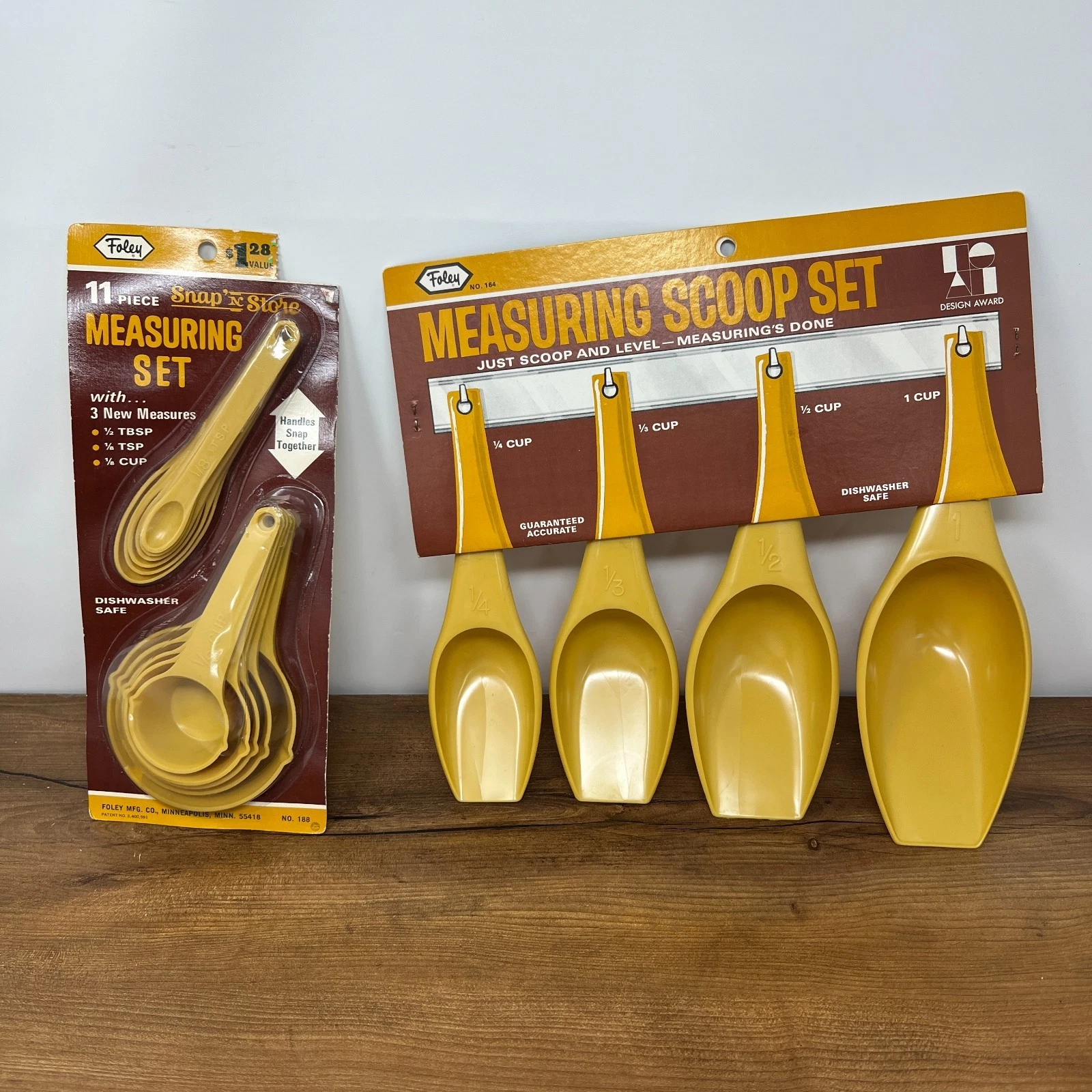 Vintage 1970s Foley Harvest Gold Plastic Measuring Cups & Scoops Sets NEW NOS
Opens in a new window 