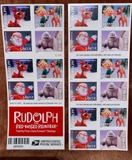 Mint US Rudolph Red-Nosed Reindeer Book of 20 Forever Stamps Scott# 4949b