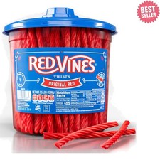 3.5 Lb Resealable Jar of  Red Licorice Twists - Sweet and Chewy Delight