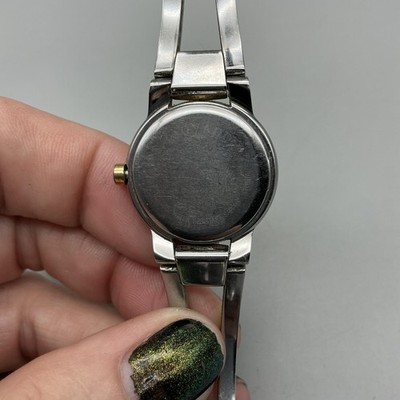 Movado Women\'s Silver Amorosa Bracelet Watch with Black Dial - Brand New Battery Movado Amorosa Womens Watch 24mm Black Dial Two Tone Swiss  main image 3