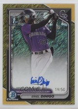 2024 Bowman Chrome Prospect Gold Shimmer Refractor 19/50 Eriel Dihigo Auto s3g