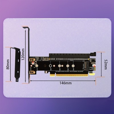 P1K PCIe 4.0 X16 Splitter for X8X4X4 / X8X8 / X4X4X4X4, X8 Slot + 2xM.2 NVMe