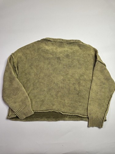 Mustard Seed Green Sweater Size S, Oversized 55% Acrylic 45% Cotton Pullover Alt - Picture 6 of 6