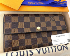 Authentic LOUIS VUITTON Damier Ebene Portefeuille Sarah Long Wallet from japan