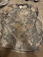 Vtg Liberty Advantage Timber Camo Long Sleeve Pullover Shirt Youth Large 14/16