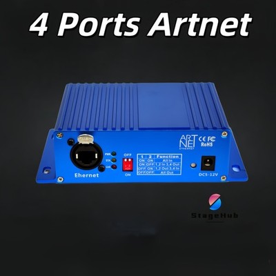 4-Way ArtNet Node-DMX512 Singnal Network Converter Extender 4 Port DJ Controller
