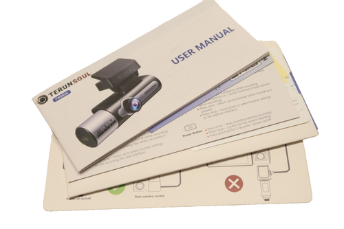 TERUNSOUL 4K Dash Cam Cabina Anteriore Posteriore 3 Canali GPS WiFi Visione Notturna SCATOLA APERTA - Foto 5 di 7