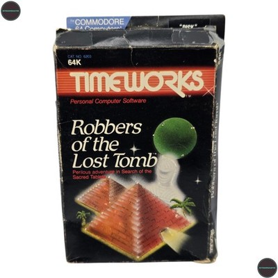 Robbers of the lost tomb Commodore 64 C64 Disk Spiel Big Box Timeworks 1982 CIB