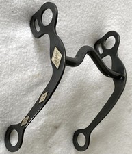 Vintage UNUSED Silver DIAMOND Heavy Blued Steel Western Curb BIT 5" Med V Port