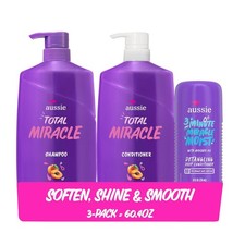 Aussie Total Miracle Hair Care Bundle: Shampoo, Conditioner, and 3 Minute Deep T