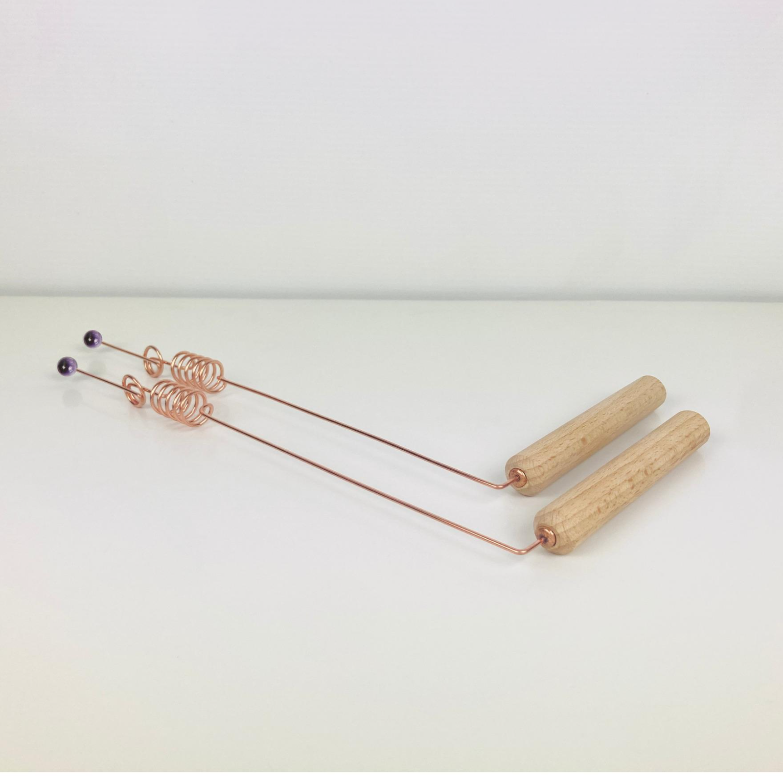 Spiritual Rods 2 Amethyst Copper Dowsing Rods with Crystals – Spiritual Divining Rods ...