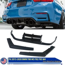 PSM Style Rear Spoiler Diffuser Lip Gloss Black For BMW F80 M3 F82 M4 2015-2019