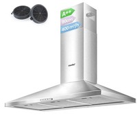 COMFEE' 90 cm Chimney Cooker Hood Class A++ Extractor Hood with LED