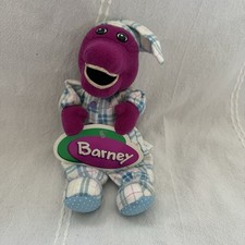 Vintage Bedtime BARNEY Plush in Pajamas Barney 1990  s Lyons 10  Tall Toy As Is  