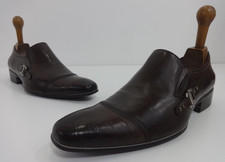Mens Shoes Smart Real Leather ALDO Dark Brown Slip On Formal Dress Loafer Size 9