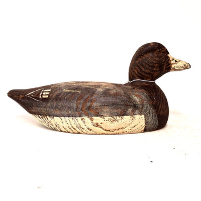 Vintage Hand Carved Bluebill Scaup Duck Decoy Original Paint Folk Art Hunting De