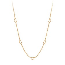 555Jewelry Womens Stainless Steel Mini Multi Heart Love Dainty Chain Necklace