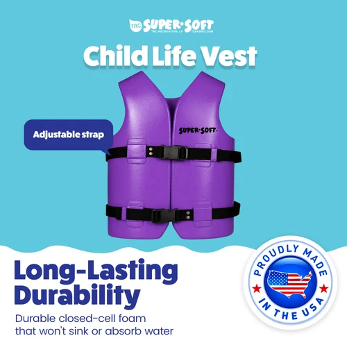 TRC Recreation Super Soft Child Life Jacket Swim Safety Vest, Medium, Purple image 3